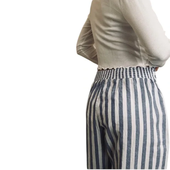 BEACHLUNCHLOUNGE SIZE LG LINNEN AND COTTEN STRIPED PANTS - Picture 3 of 9